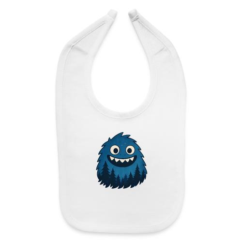 Whimsical Blue Forest Monster – Cute Cartoon Night - Baby Bib
