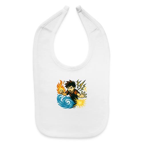 Anime Elemental Warriors | Fire, Water, Lightning - Baby Bib