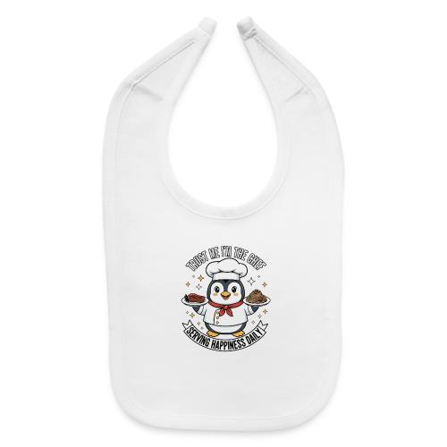 cute Penguin Chef-Funny Cartoon Daily Happiness - Baby Bib