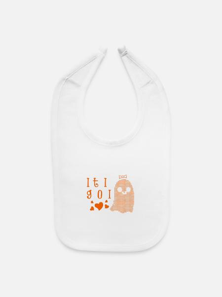 Daddy's Little Ghoul Dot Ghost Tshirt - Baby Bib - white - Front