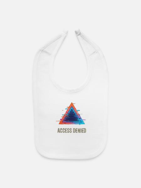 Neon Glitch Triangle Access Denied - Baby Bib - white - Front