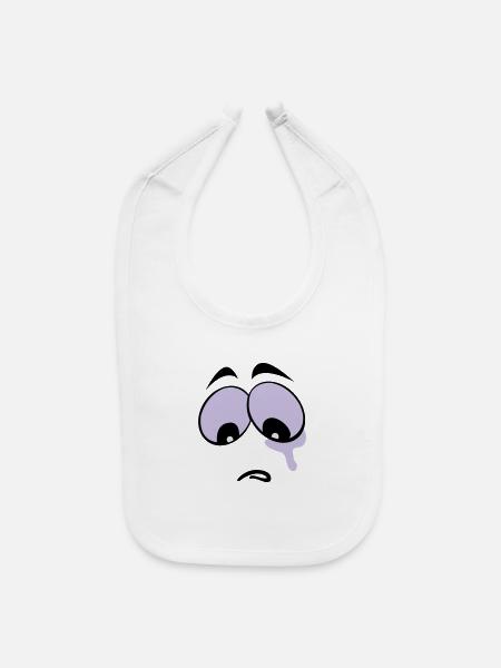 Sad Face - Baby Bib - white - Front
