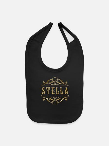 Stella gold - Baby Bib - black - Front