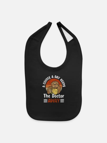 Coffee Coffee Shop - Baby Bib - black - Front