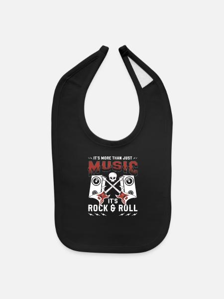 Rock Hard Rock Heavy Metal Rockabilly - Baby Bib - black - Front