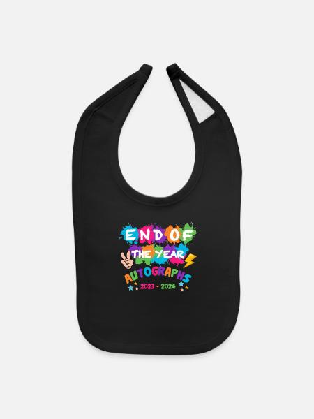 End Of the year autograhs - Baby Bib - black - Front