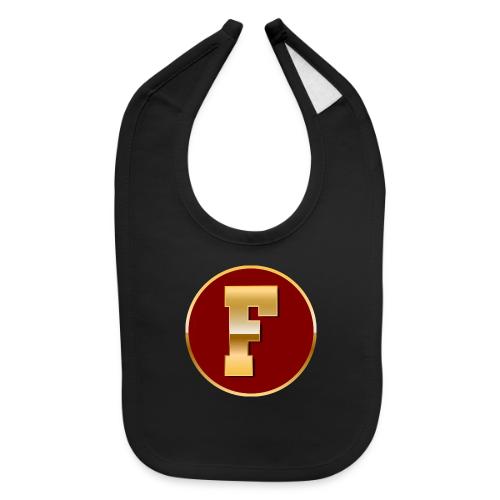 Letter F – Capital Varsity Alphabet Monogram - Baby Bib