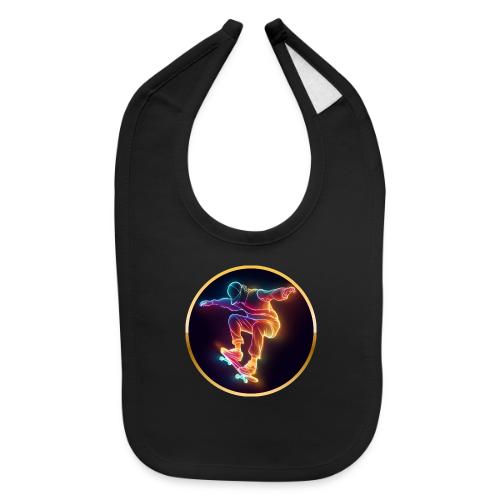 Skateboarding: Midnight Neon Skater - Baby Bib