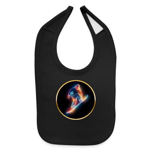 Golden Neon Snowboard - Baby Bib