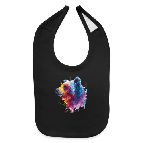 Watercolor Bear Portrait - Baby Bib