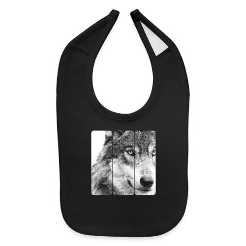 Wolf Face Triptych: Silent Alpha - Baby Bib