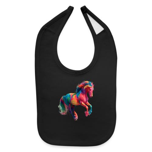 Colorful Paint Splatter Horse Art - Baby Bib
