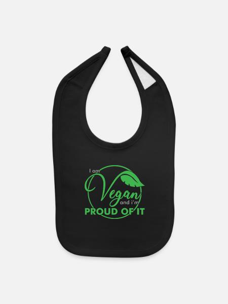 Proud Vegan Vegan Vegan Proud Proud - Baby Bib - black - Front