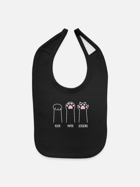 rock paper scissors - Baby Bib - black - Front