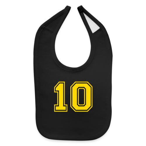 Number 10 in a classic athletic collegiate font - Baby Bib