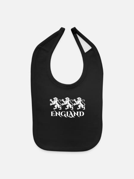 English Lions United Kingdom Heritage Graphic - Baby Bib - black - Front