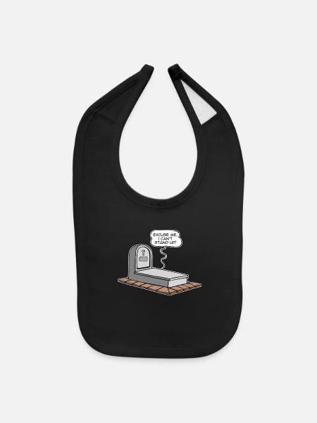 I can't stand up - Baby Bib - black - Front