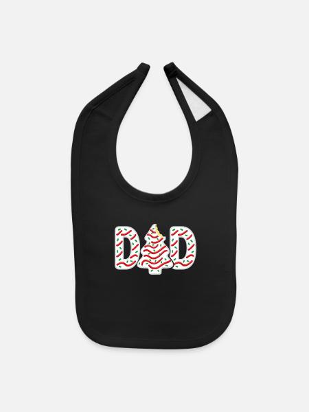 Christmas Tree Cake Dad Matching Family Party  - Baby Bib - black - Front