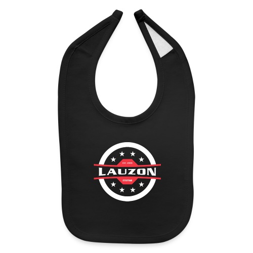 White on Black Lauzon MMA Logo w No Words - Baby Bib