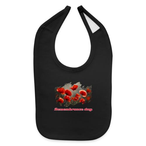 Remembrance Day with poppies - Baby Bib