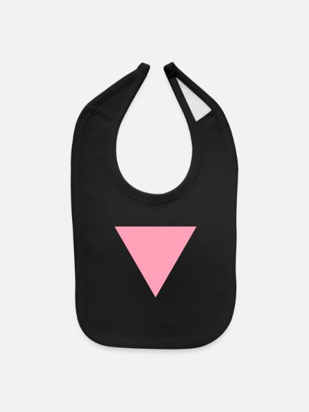 Pink Triangle Lesbian - Baby Bib - black - Front