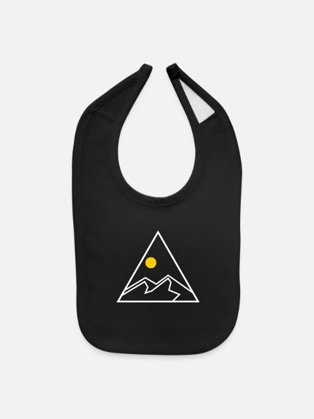Triangle Landscape - Baby Bib - black - Front