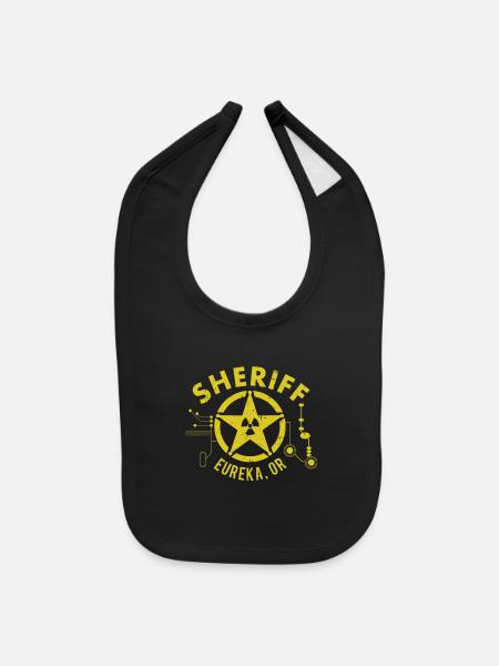 Eureka Sheriff stars - Baby Bib - black - Front