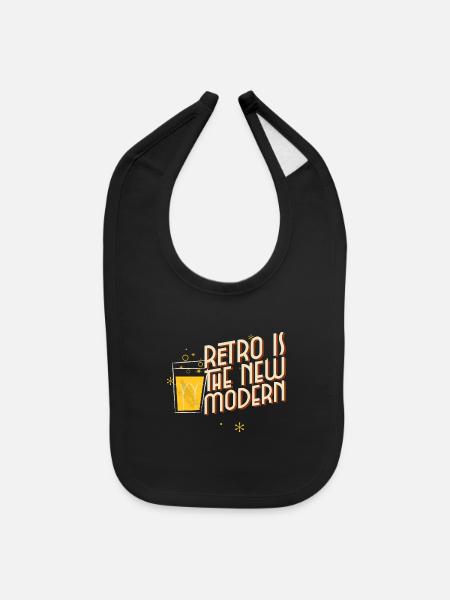 Retro Is The New Modern - Baby Bib - black - Front