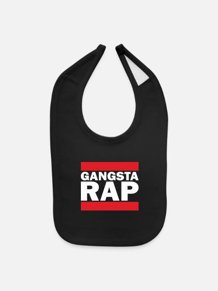 Gangsta Rap - Baby Bib - black - Front