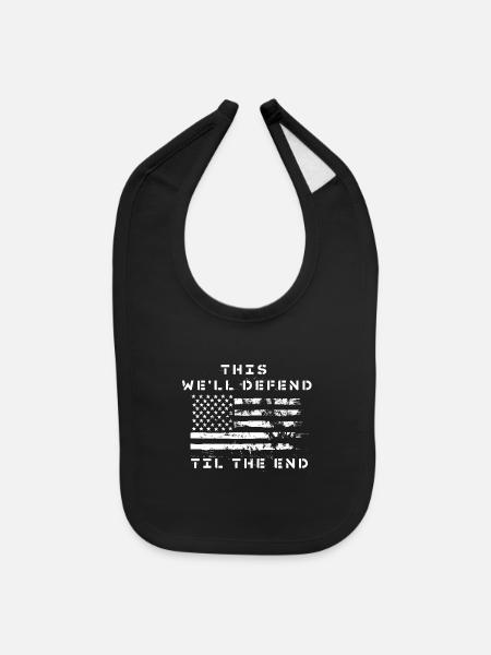 Defend Til The End - Baby Bib - black - Front