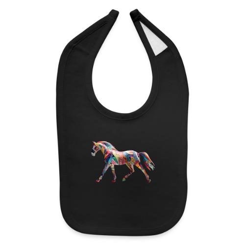 Colorful Abstract Horse Art Design - Baby Bib