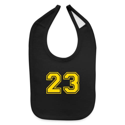 Number 23 in a classic athletic collegiate font - Baby Bib