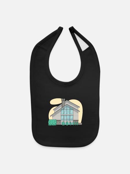 Modern Frat House An Illustration Of A Modern Frat - Baby Bib - black - Front