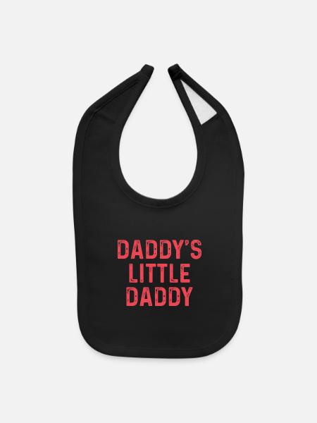 Daddy's Little Daddy - Baby Bib - black - Front