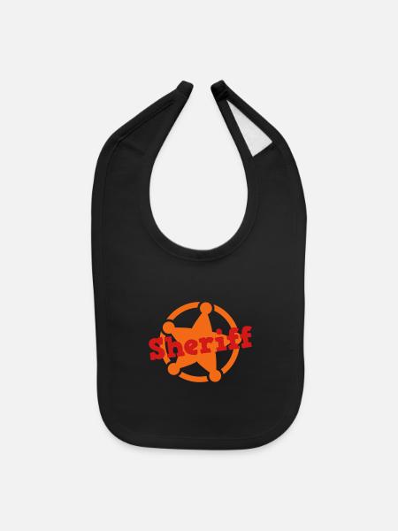 sheriff badge cute - Baby Bib - black - Front