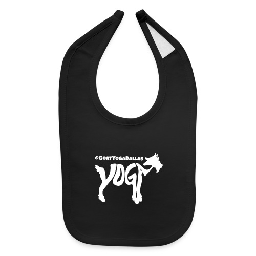 Goat Yoga Dallas White Logo - Baby Bib