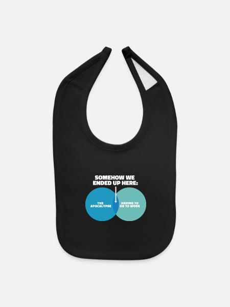 The apocalypse ended up there The apocalypse ended - Baby Bib - black - Front