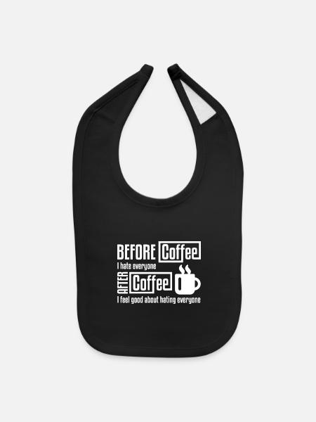 Coffee - Baby Bib - black - Front