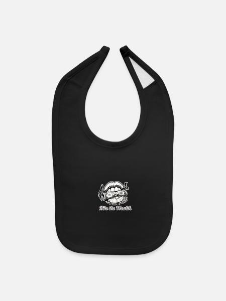 The wealth - Baby Bib - black - Front