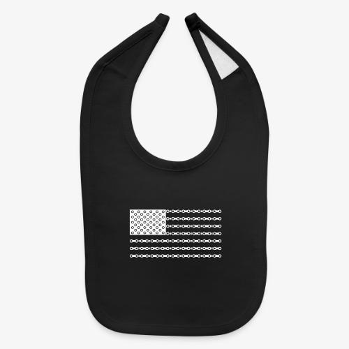 Bicycle Chain American Flag - Baby Bib