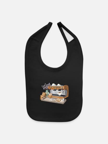 Coffee - Baby Bib - black - Front