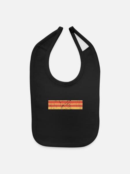 Retro Vintage Retro Stripes - Baby Bib - black - Front