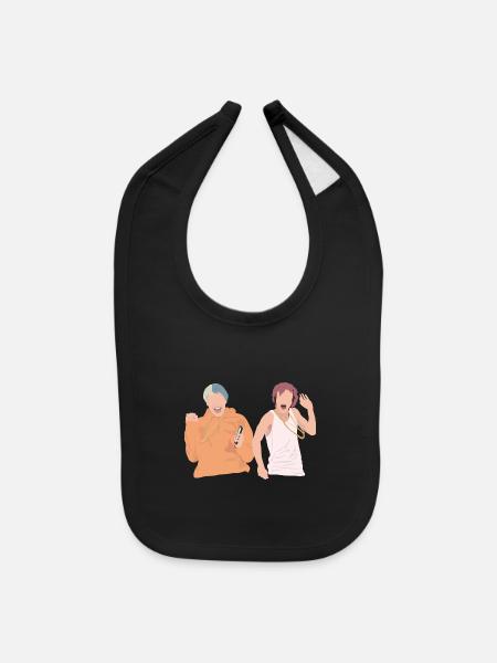 Rap Duo travel - Baby Bib - black - Front