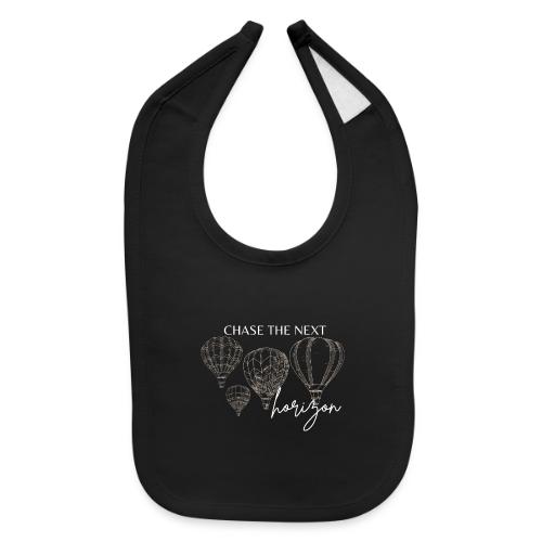 Chase the Next Horizon (white text) - Baby Bib