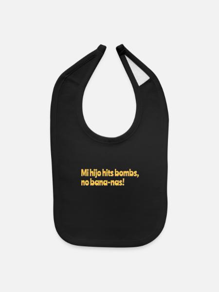 Hijo Hits Bombs - Baby Bib - black - Front