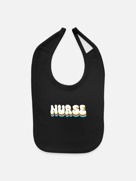 Retro nurse - Baby Bib - black - Front