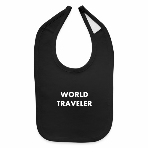 World Traveler White Letters - Baby Bib