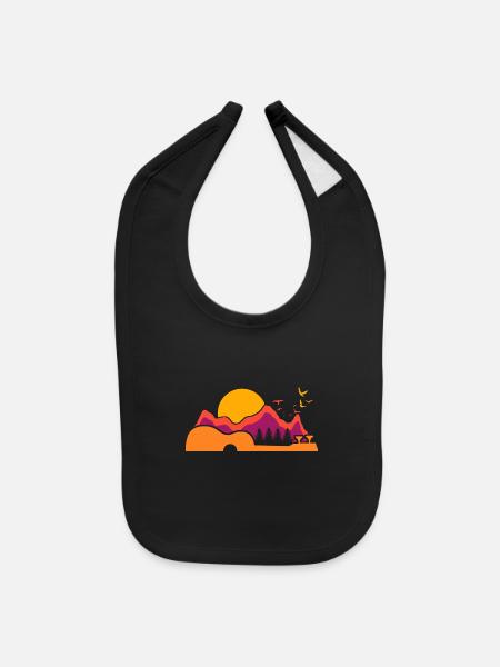 Uke Ukulele Guitar - Baby Bib - black - Front