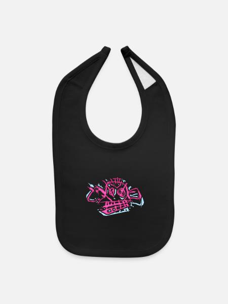 Monkey Bomb - Baby Bib - black - Front