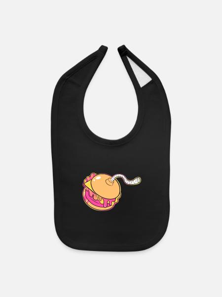 Burger Bomb - Baby Bib - black - Front